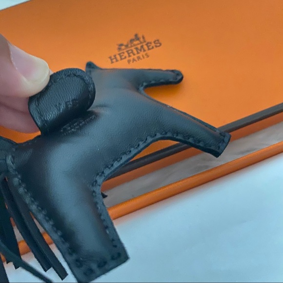 HERMES Milo Lambskin SO BLACK Rodeo Bag Charm - Picture 7 of 9